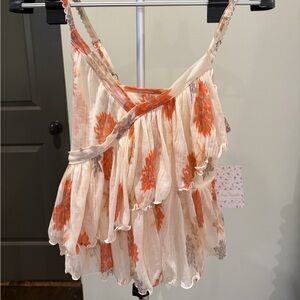 Free People Floral Ruffle Tiered Cami Top NWT | Size M